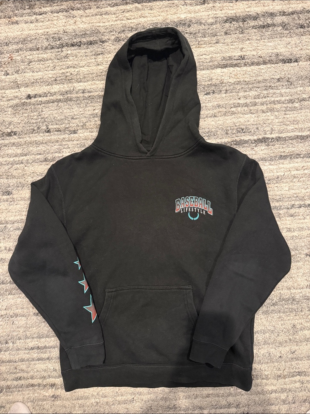Baseball 101 Kids' Black Hooded Sweatshirt